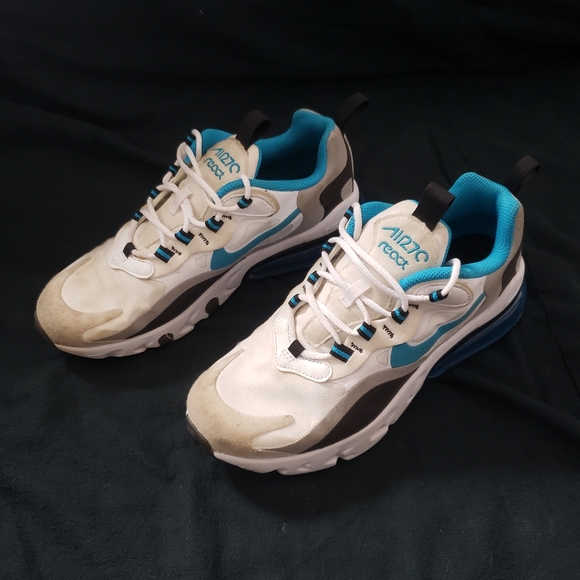 Nike Other - Nike Air Max 270 React GS BQ0103 106 White/ Laser Blue/ Wolf Grey Kids Size 5.5Y